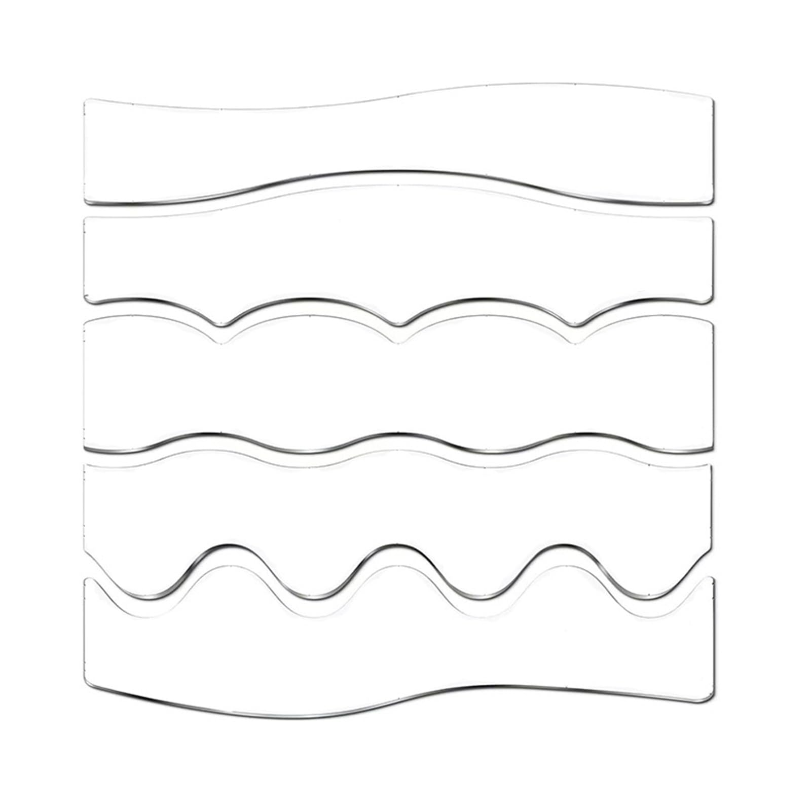 Hsioluted Multicolor 5Pcs Clear Acrylic Quilting Rulers Waving Shaped Quilting Templates For Sewing Machine, Patchwork Sewing And Splicing Tool