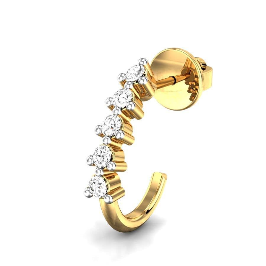 CANDERE - A KALYAN JEWELLERS COMPANY 14K BIS Hallmark Pure Yellow Gold and certified SIIJ Real Diamond Stud Earring for Women with Screw Back closure - Image 2