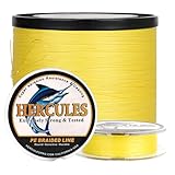 ヘラクレス(HERCULES) PEライン 釣り ライン 12本編み 15色 釣り糸 遠投 PE コシが強い 高強度 高感度 X12 釣り用 ライン 耐久性 汎用性 伸びない 糸 投げ釣り アジング エギング 再利用可能 12本撚り 釣糸 イエロー 5号-150m-[22.7/50lb/Φ0.37mm]-12編