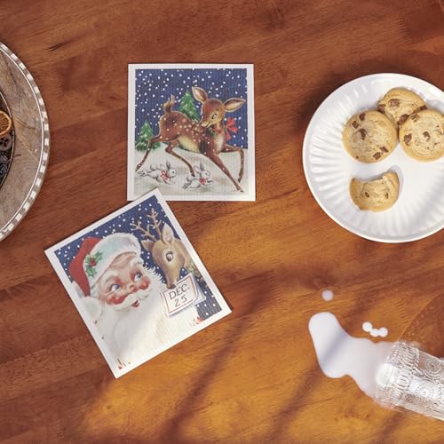 Paños suecos ultra absorbentes de Papá Noel y Reno para una limpieza rápida 7