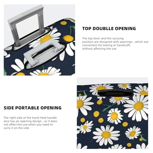 Housse de protection en polyester blanc Small motif marguerites lavable