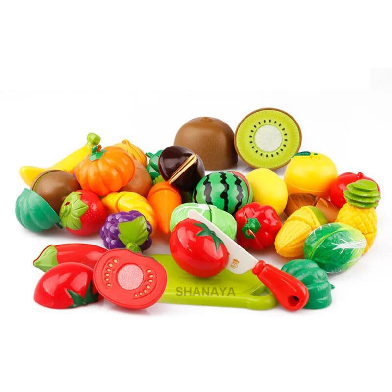 SHANAYA Sliceable Cutting Fruits Pretend Play Set Toy with Cutting Board and Knife for Kids, Girls, Boys - Multicolor Random Fruits - 9 Pieces Set (B0CRRVHLH6) Amazon Price History, Amazon Price Tracker