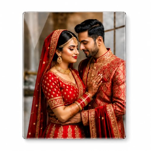 Image of Personalized Acrylic Photo Frame | Premium Crystal Clear Acrylic with HD UV Print | Custom Picture Frame for Home Decor, Wedding, Anniversary, Birthday & Gift Purposes (A4)