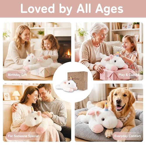 Image of Niuniu Daddy 25 inch 5 lb Weighted Unicorn Stuffed Animal for Adults Kids, Giant Large Plush Toy, Soft Body Pillow for Sleeping, Huggable Gift for Everyday Comfort
