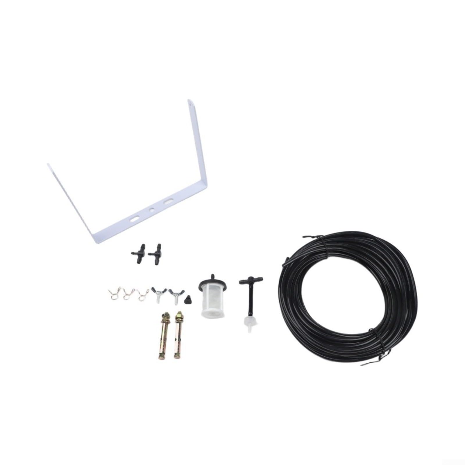 Kit di irrigazione a goccia automatico ad energia solare con timer regolabile per giardino esterno prato piantare nero ABS 31 x 215 x 85 cm (nero)
