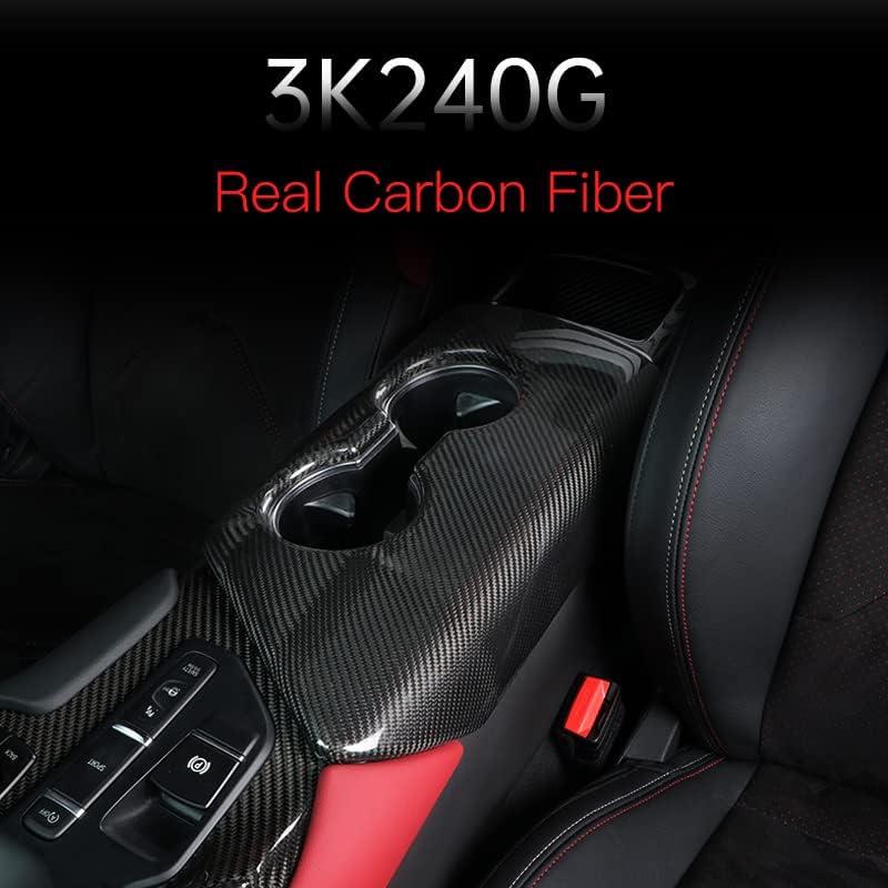 JSWAN Real Carbon Fiber Central Control Armrest Box Cover Stickers for Toyota GR Supra A90 Central Control Armrest Box Storage Cover Car Interior Accessories (Style-1 for Left Drive) image 4