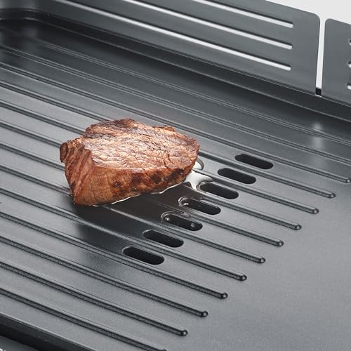 Severin Pg 8564 Barbecue Plancha Per Carne, Pesce E Verdura, Barbecue Da Tavolo Da 2300W Pronto A Grigliare In Pochi Minuti, Grill Antiaderente Con Superficie Di Cottura 30X50 Cm - 7