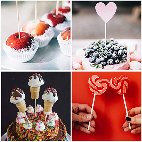 Lollipop Sticks,500 Pieces White Paper Treat Lollipop Sticks Lollipop Treat Sticks Sucker Stick For Cake Topper,Rainbow Candy, Cake Pops Chocolate (6 Inch) #TOP3