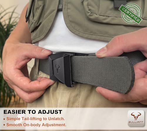 Image of BULLIANT Men Tractical Belt,Stretch Western Rigger Web Belt For Cowboy Military Heavy Duty Hiking Hunting 1.5 inch-Cut For Fit