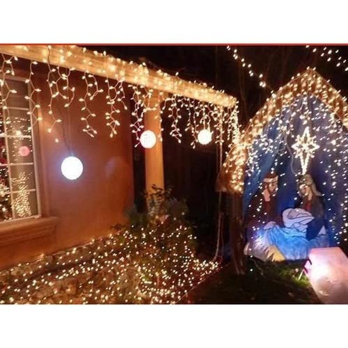 Cascata Fio 400 Led Amarelo 220v Pisca Pisca 8 Funções 3 Metros - Decoração Natal Festas Eventos