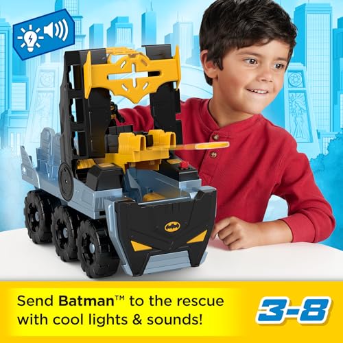 fisher-price imaginext dc super friends batman toy transforming bat-tank with lights sounds amp figure for pretend play kids ages 3 years