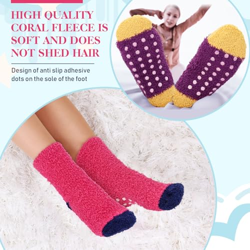 Foaincore 40 Pairs Fuzzy Non Slip Socks for Women Winter Warm Soft Fluffy Plush Fuzzy Socks for Women with Grips in Winter4