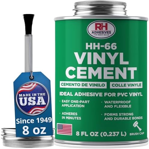 HH-66 Vinyl Cement 8 oz - Waterproof PVC & Vinyl Glue for Pools, Tarps