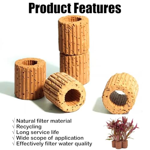 Aquarium Ring Wasserpflanzen,15 Stück Aquarium Filter Ringe,Filtermedium Filtermaterial,Aquarium Zubehör,Aquarium Filter Ringe,Aquarium Wasserflora Landschaftsbau Aquarium Keramikringe Aquarium Deko