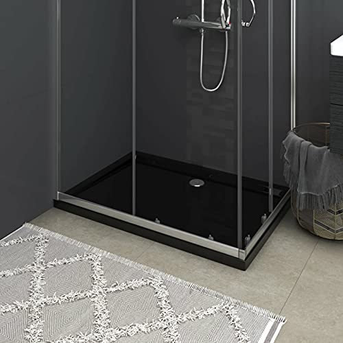Camerina Plato de Ducha Rectangular Negro ABS 80x110 cm Mamparas De Ducha Frontales