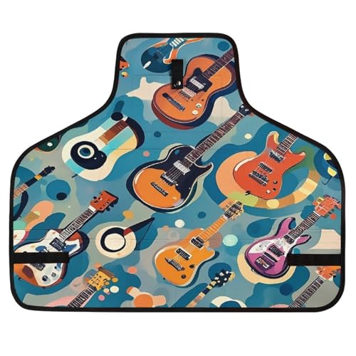 Delantal con diseño Rock Music, ajustable y con múltiples bolsillos miniatura 1