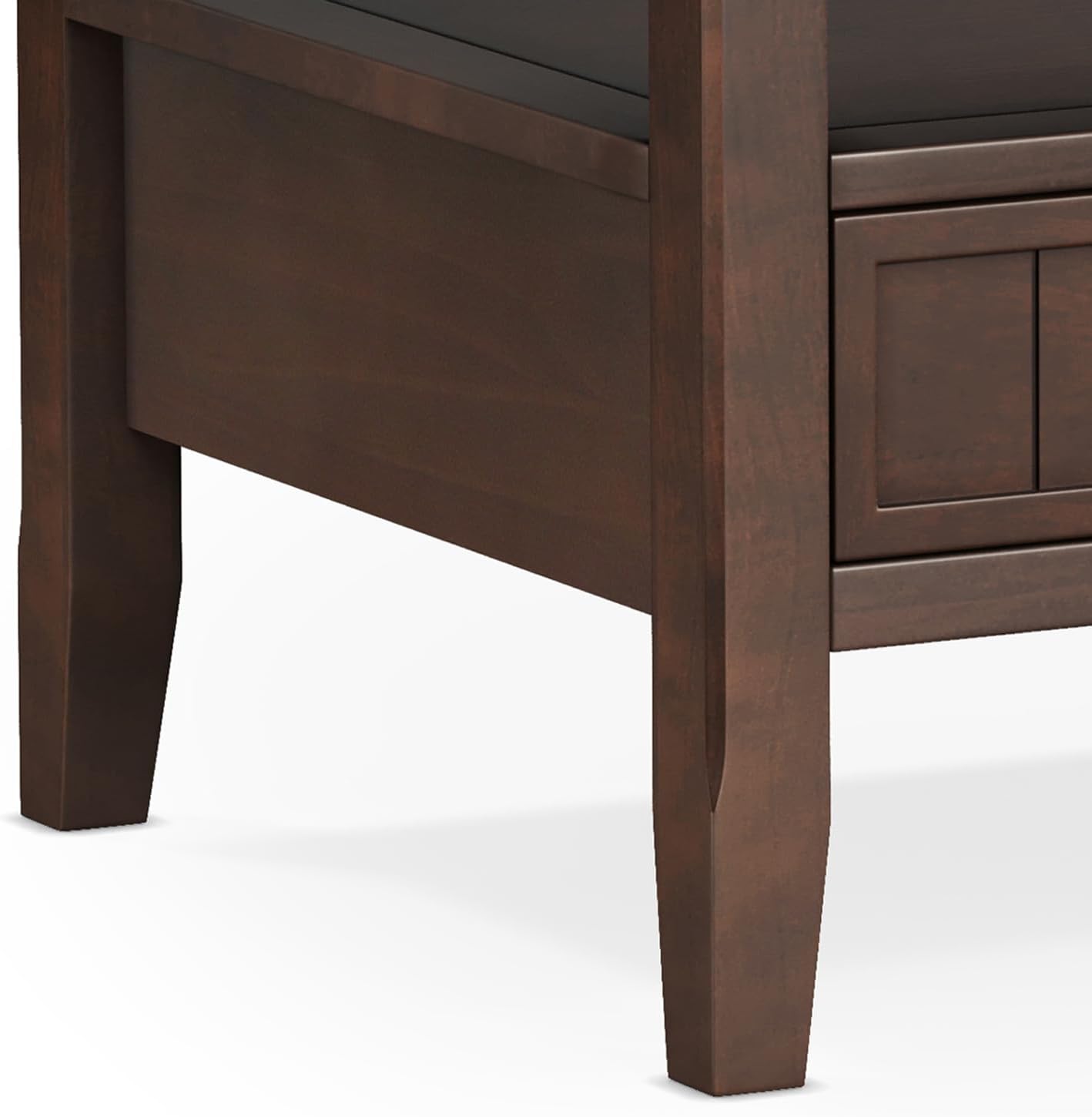 Brunette Brown Rectangular Wood Coffee Table with Storage