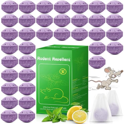 36Pcs Nagetier Mäuse Repellent, Pfefferminzöl Maus Repellent Bälle für Ratten Mäuse Abschreckung, Nagetiere aus dem Auto Haus Indoor Outdoor halten,...