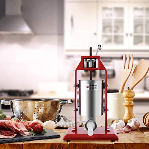 RELAX4LIFE Wurstmaschine 3 L manuell inkl. 4 Füllrohre, Elite-Hochleistungs-Füllstoff für den gewerblichen Einsatz… – Bild 3