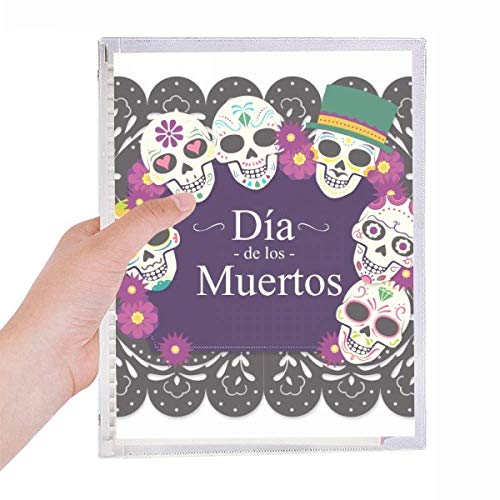 Carnet à spirales rechargeable motif tête de mort journal intime
