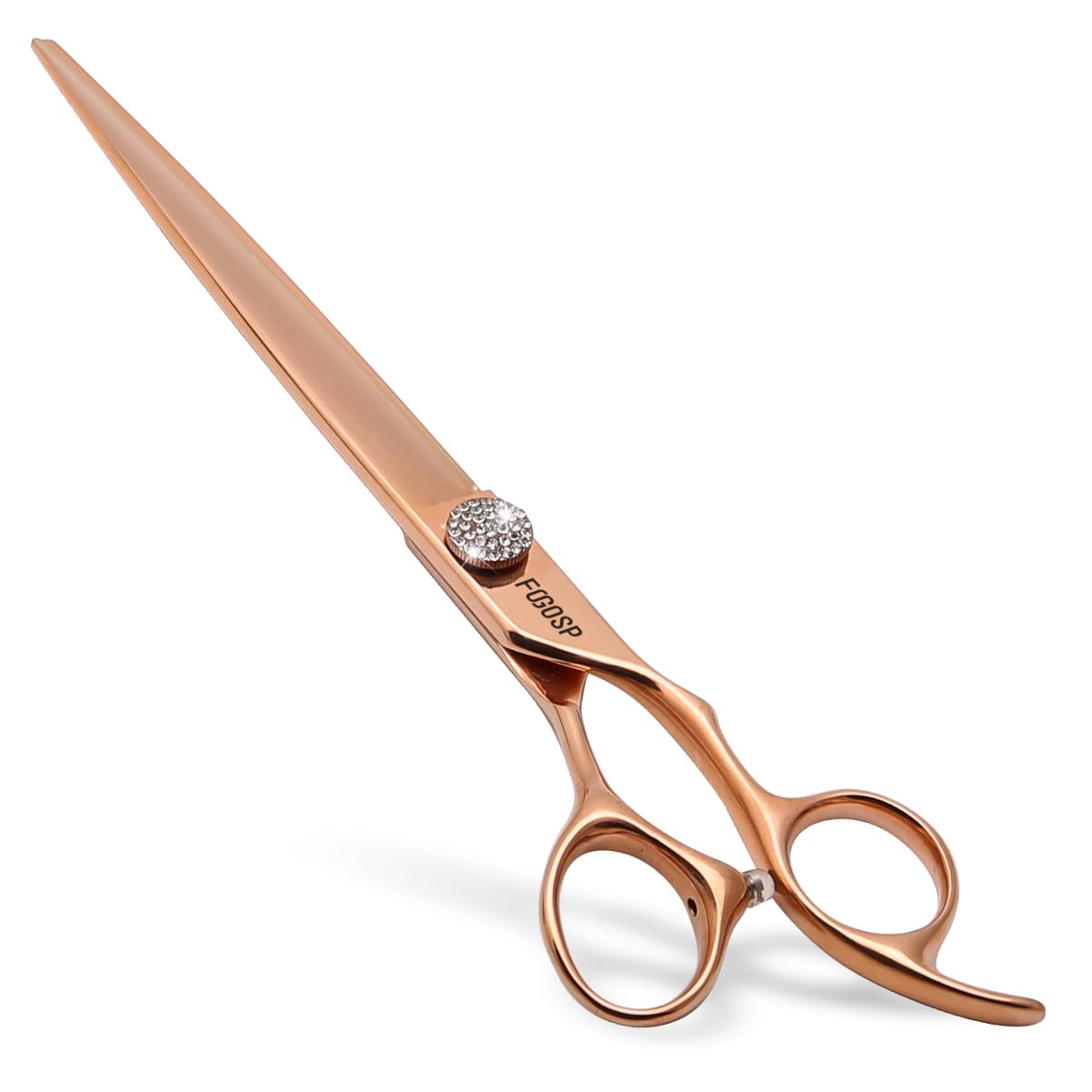FOGOSP Rose Gold Titanium Professional 8'' Straight Dog Grooming Scissors Long Large Grooming Shears for Dogs Pet Japan 440C Right Handed Dog Hair Cutting Scissors for Poodle(8,Straight) โ image 1