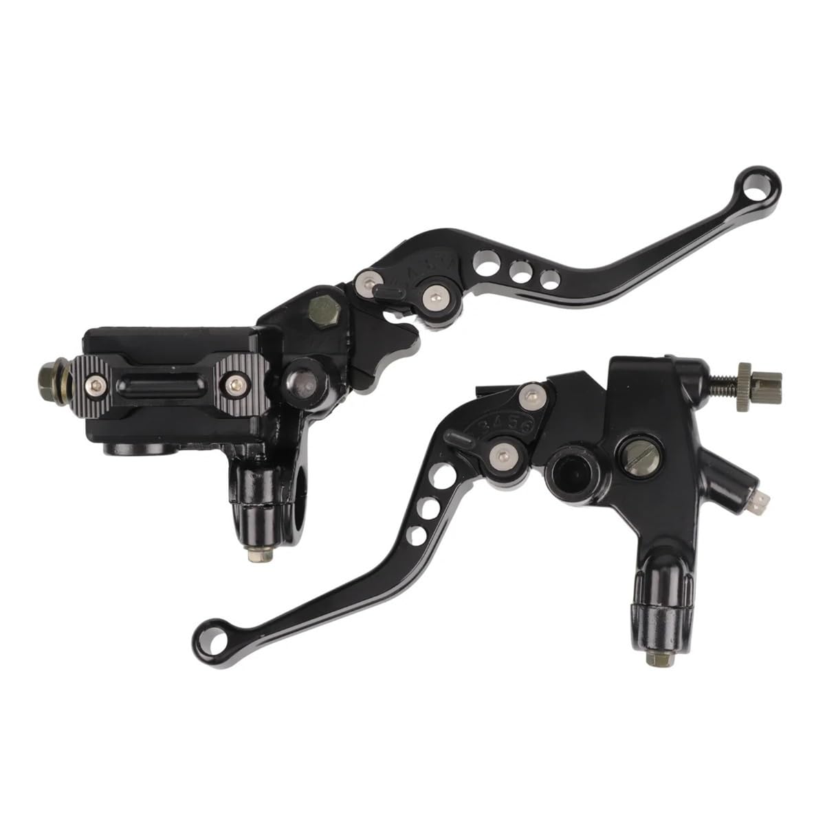 dxfXDFHDdr Motorcycle Clutch Brake Lever 1 Pair 7/8" 22mm 6-Gear Adjustable CNC Hydraulic Brake Clutch Master Cylinder Levers