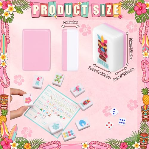 Juego de fichas American Mahjong 160 piezas color rosa miniatura 4