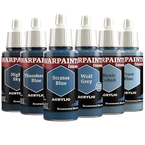 The Army Painter, Warpaints Fanatic Flexible Triad: Desaturated Blue-Greys, 6 x 18 ml acrylic paints - Miniature quality hobby paint for Dungeons and Dragons (DnD) & Warhammer Miniatures