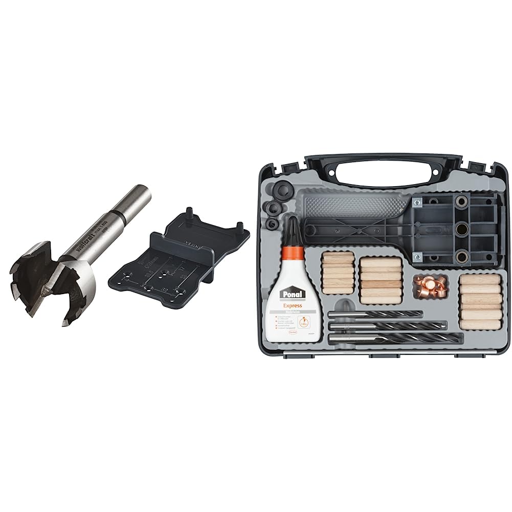 Kit Fraise à Bois Ø35 wolfcraft 8728000 et Coffret de Tourillonnage 4645000