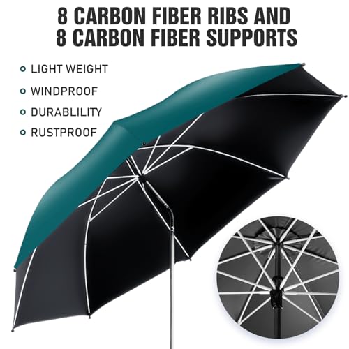 Image of 2 PACK Beach Umbrella with Clamp, 360 Adjustable Umbrellas for Chair, UPF50+ Umbrella for Beach Chair, Patio Chair, Wheelchair, Camping Chair, Golf Carts (Chair Not Included)