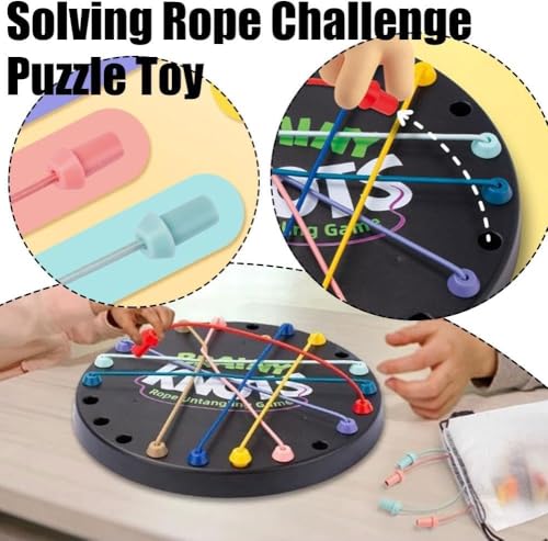 Rope Challenge Brainy Knots Logik Spiele, Buntes Gedrehtes Seil Sortier Puzzlespiel, Geduldspiele Logik Spiele Knot für Erwachsene Geschicklichkeitsspiel Lernspiel für die ganze Familie