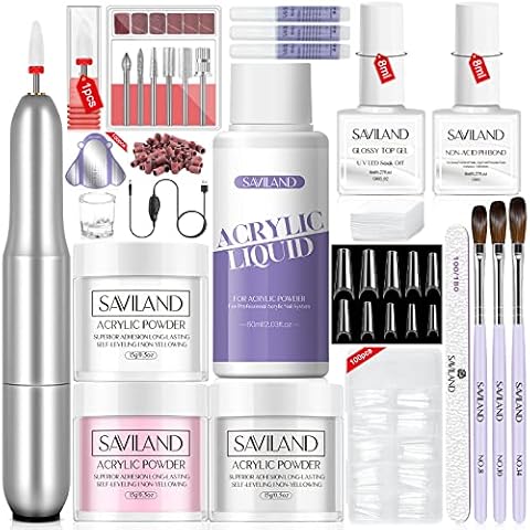 SAVILAND Acrylic Nail Kit with Tips Cover