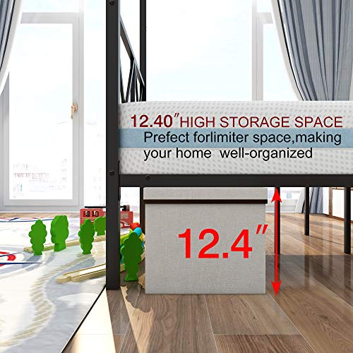 Homsof Metal Canopy Bed Frame, Platform Bed Frame Queen With X Shaped Frame Queen Black #TOP5