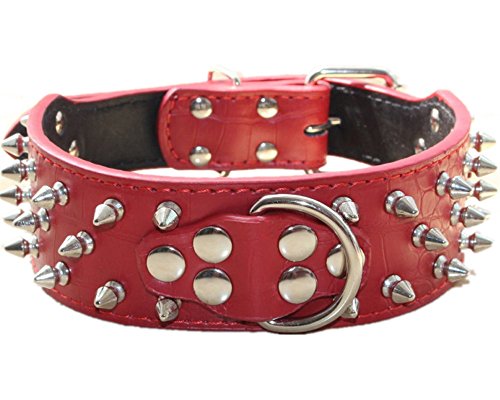 {Collares Perros Grandes Elegantes Accesorios para Perros haoyueer Collar de cuero para perro con pinchos, remaches de bala de 5 cm de ancho, elegantes collares de cuero para perros...
