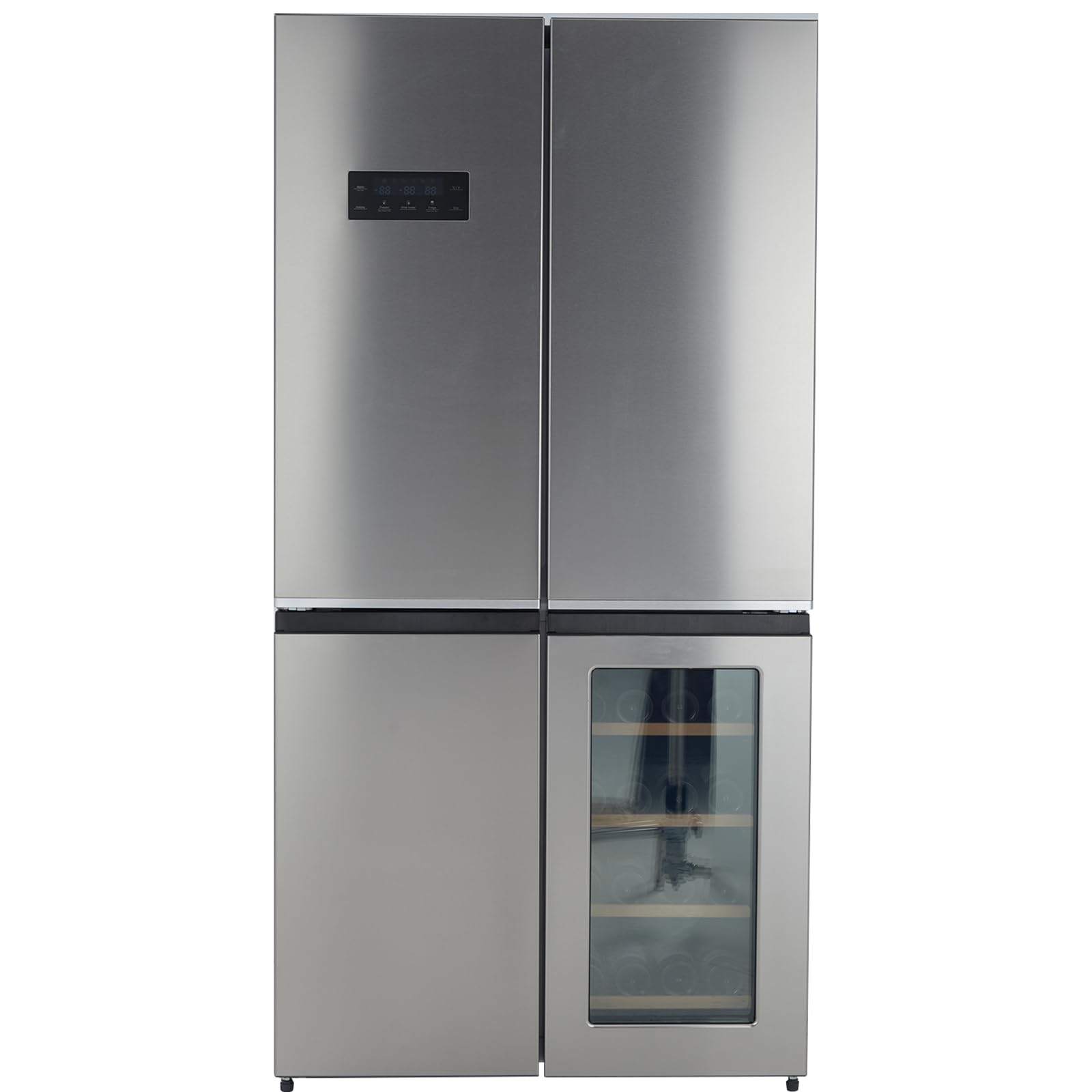 Playfulpals Stainless-Steel 4 Doors Fridges Kitchen-Freezer - 36 Inch French Door Refrigerator, 21 Cu.Ft. Counter Depth Refrigerator Bottom Freezer With Wine Cabinet,Adjustable Shelves on Fridge.com - View 2