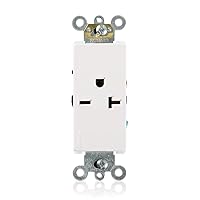 Vista 2 de Leviton 16441-I - Receptáculo individual Decora Plus, 20 Amp, 250 voltios, hoja recta, grado comercial, autoconexión a tierra, marfil