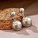 Ocean Shell Pearl Dangle Double Beads Pearl Earrings for women Multicolor Fashion Jewelry Gift-Champagne