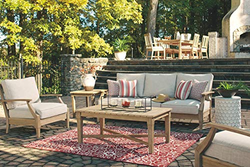Clare View Sofa with Cushion - Eucalyptus Wood Frame - Beige
