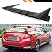 Cuztom Tuning Fits for 2016-2019 Honda Civic 4 Door Sedan FK8 Type-R Style 3 Pieces Design Rear Roof Vortex Fin Spoiler