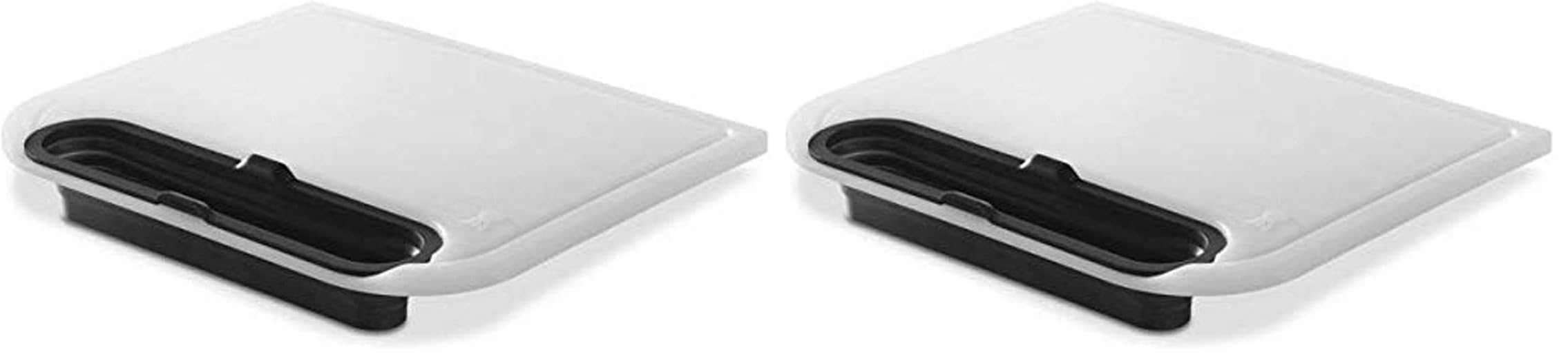 Weber Tabla de cortar (35 x 31 cm) con recipiente recolector (desmontable y plegable), surco para los jugos de la carne, apta para todos los asadores - Blanco (7032) (Confezione da 2)