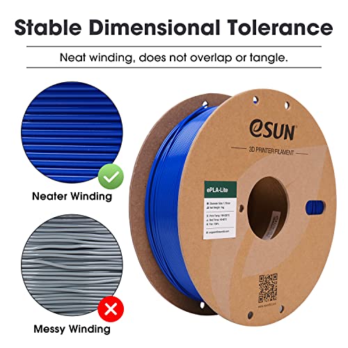 Image of eSUN PLA Filament 1.75mm, High Toughness 3D Printer Filament Upgraded PLA Filament, Dimensional Accuracy + /- 0.03mm, 1KG Cardboard Spool (2.2 LBS) 3D Printing Filament for 3D Printers, Blue