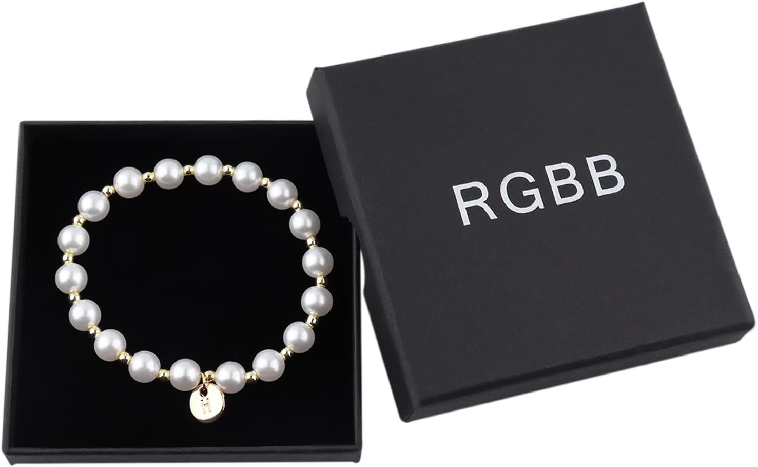 RGBB Pearl Initial Bracelet for Women Delicate Beaded Letter Bracelet Bridal Shower Gift, Wedding Party Jewelry, Birthday Present for Her - Image 6