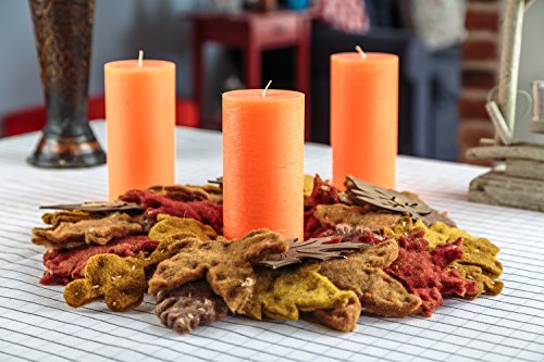 Set Of 3 Pillar Candles 3" X 6" Unscented Handpoured Weddings, Home Decoration, Restaurants, Spa, Church Smokeless Cotton Wick - Orange #TOP2