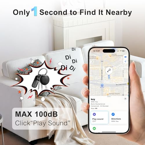 Nahaufnahme des runden zhiroad Air Tracker Tags mit integriertem Klingel-Lautsprecher und CR2032-Batterie