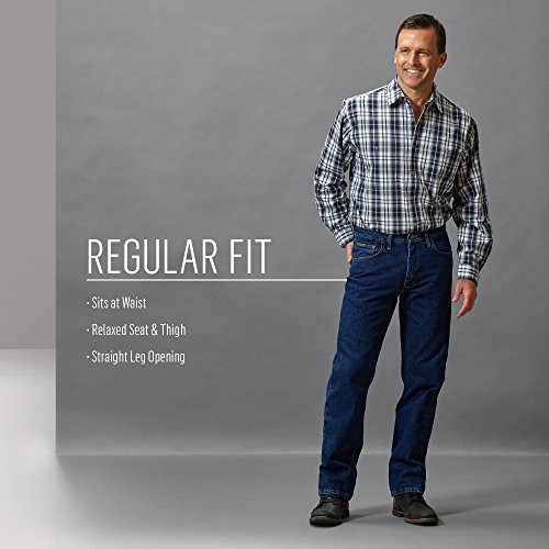 Wrangler Men's Regular Fit Jeans, Dark Denim, 36W x 29L