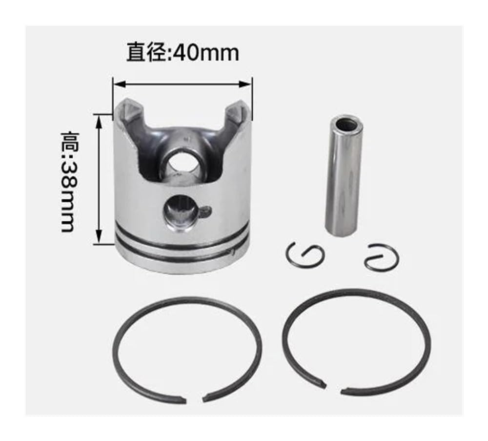 Kit DE PISTÓN DE Cilindro NB411 DE 40 MM for DESBROZADORA EC04 CG411 DE 40,2 CC, Clips DE Anillo DE Revestimiento, Pasador Y Conjunto