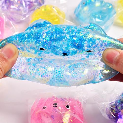 Gummi Bär Sensorik Spielzeug für Erwachsene [4 Stück], Weiches Knautschspielzeug gegen Stress, Autistische Stimming Hand Stressball für Kinder & Erwachsene, Anti Stress Spielzeug Geschenk (Bunt)