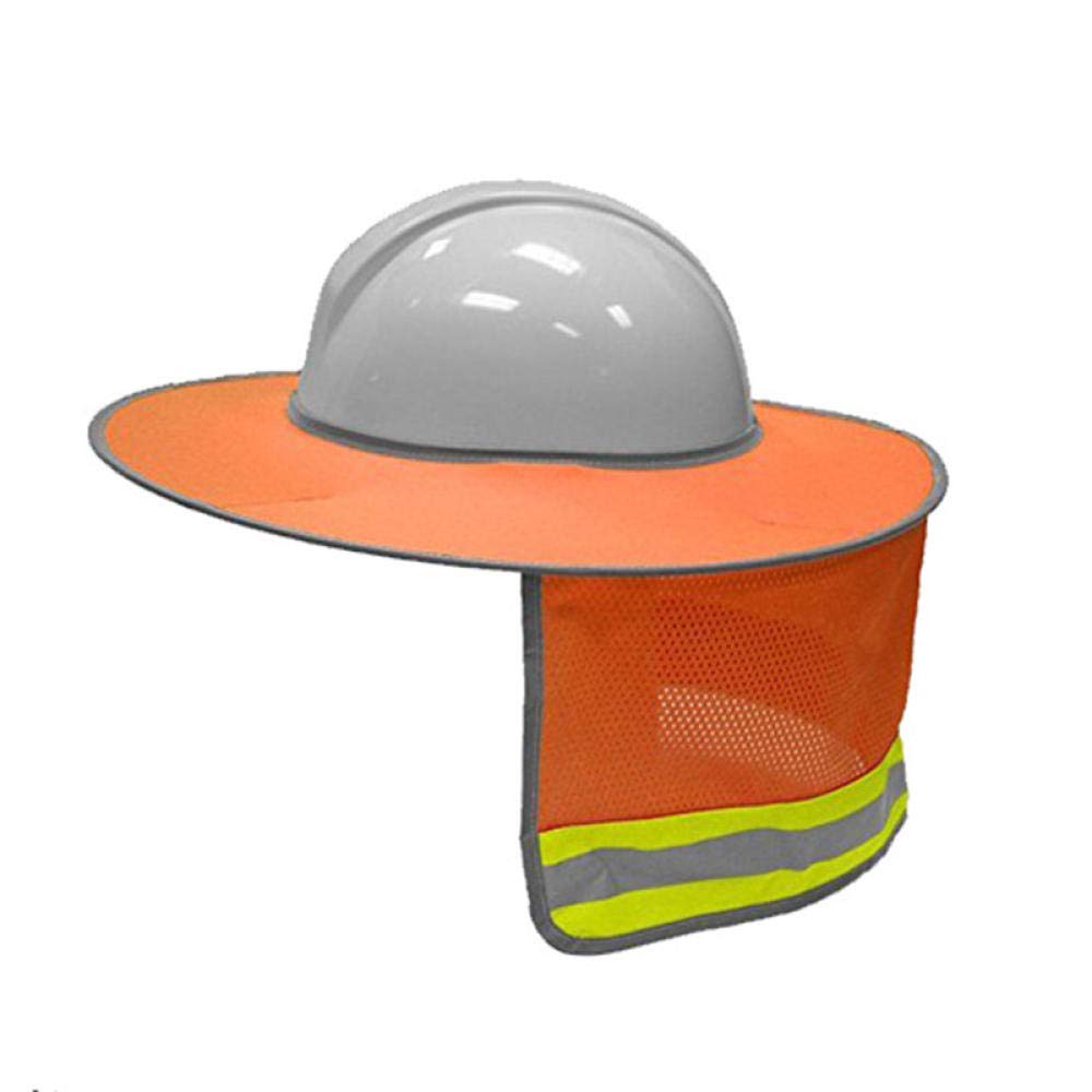 Sonnenschutz für Schutzhelm Hochsichtbarer, reflektierender Sonnenschutz-Nackenschutz mit Vollkrempe-GELB