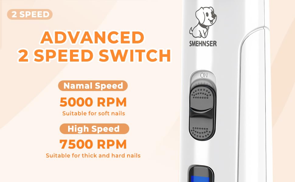 Silent Dog Nail Grinder, Electric Dog Nail Trimmer, USB Rechargeable Pet Nail Grinder, Painless Paws Grooming for Small Medium Large Dogs & Cats with 4 Grinding Heads - image 2