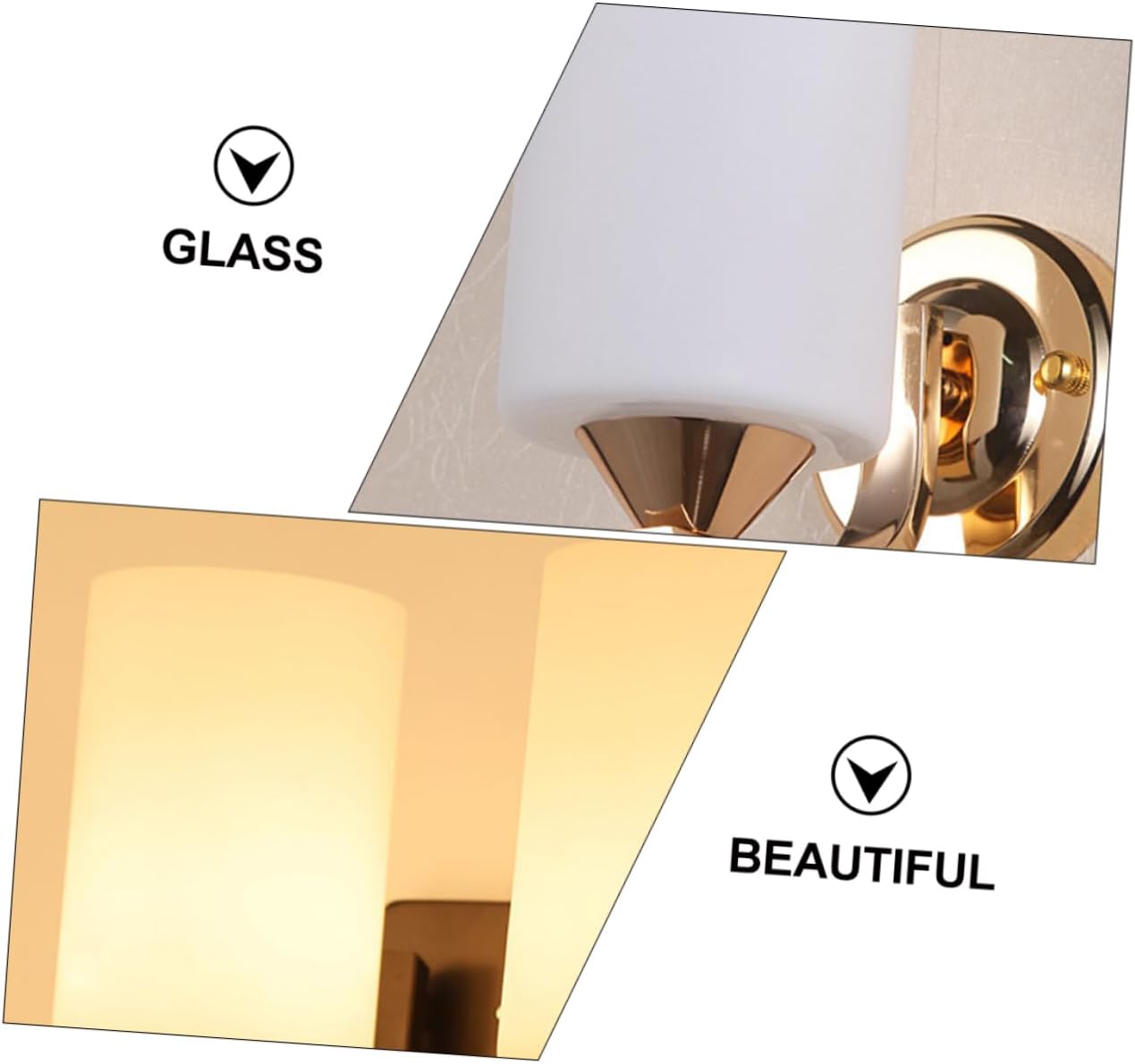 LIFKOME 2pcs Lamp Shades Glass Shades for Light Fixtures Pendant Light Glass Decor